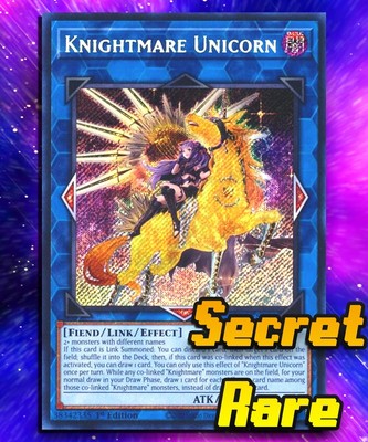Knightmare Unicorn (Alt Art.) (SEC) RA01-EN043 Secret Rare 1st Edition. LP