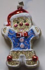 Radko Gingerbread Man Ornament w/Santa hat Bow-tie Candy Cane Sweater 5" Glass — photo 7