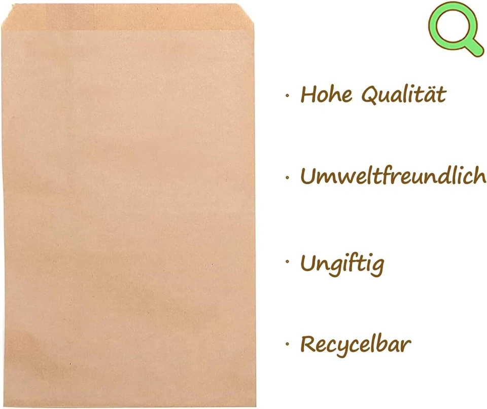 150 Stück Braune Flachbeutel Papiertüten Klein 6 * 10 Cm Mini Papiertüte Kleiner - Bild 3 von 4