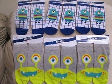 New - 6 Pairs Kids Critter Socks  Size : 5-6.5  Boy