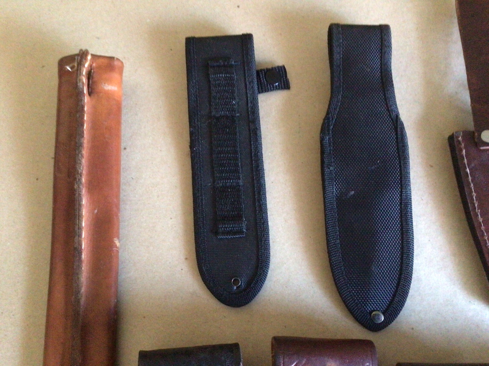 Mixed Lot of 12 Fixed Blade and Folding Pocket Knife Sheaths and USM