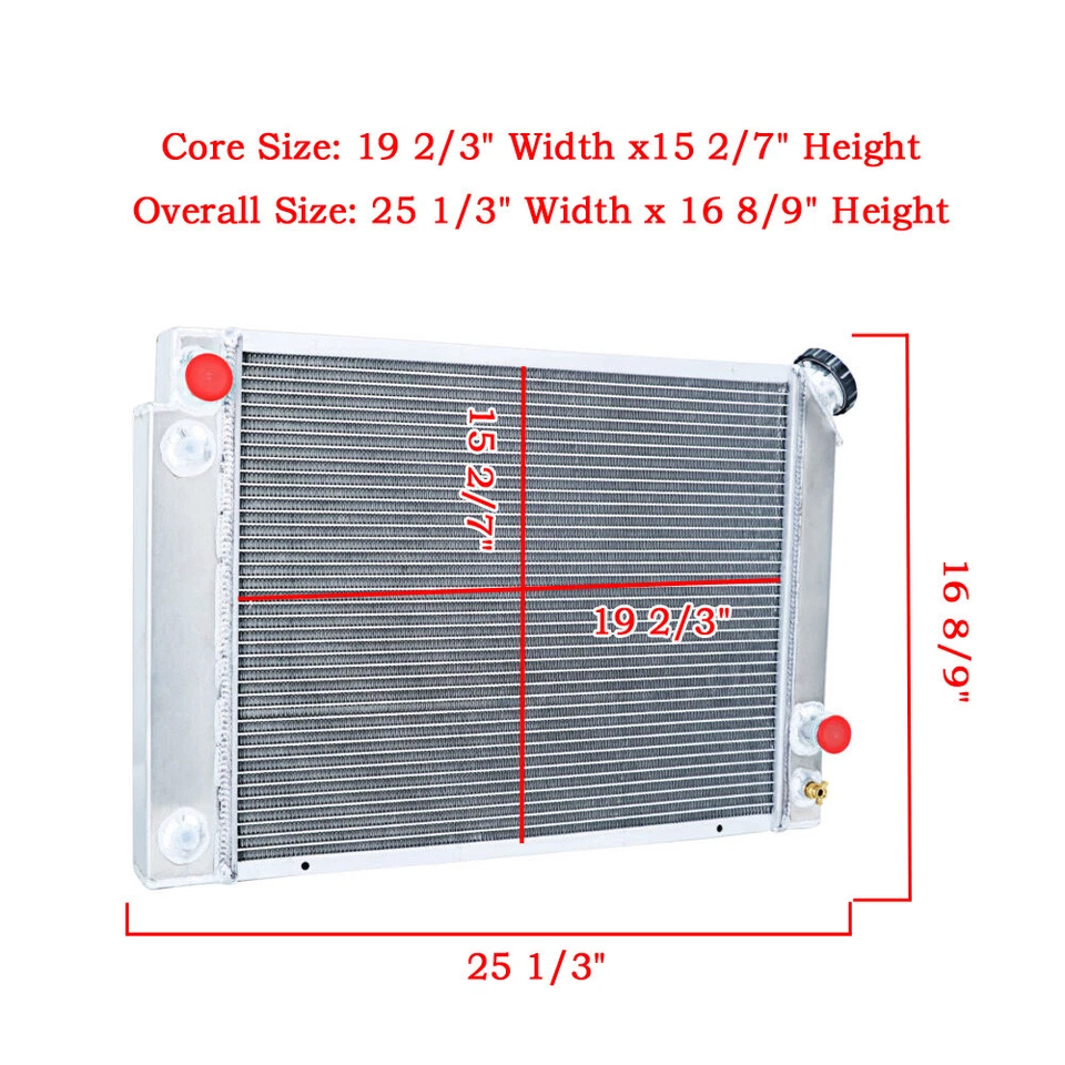 3 Row Aluminum Radiator for 1984-1988  85 86 87 Pontiac Fiero I4/V6 2.5/2.8L AT — 第 3/4 张图片