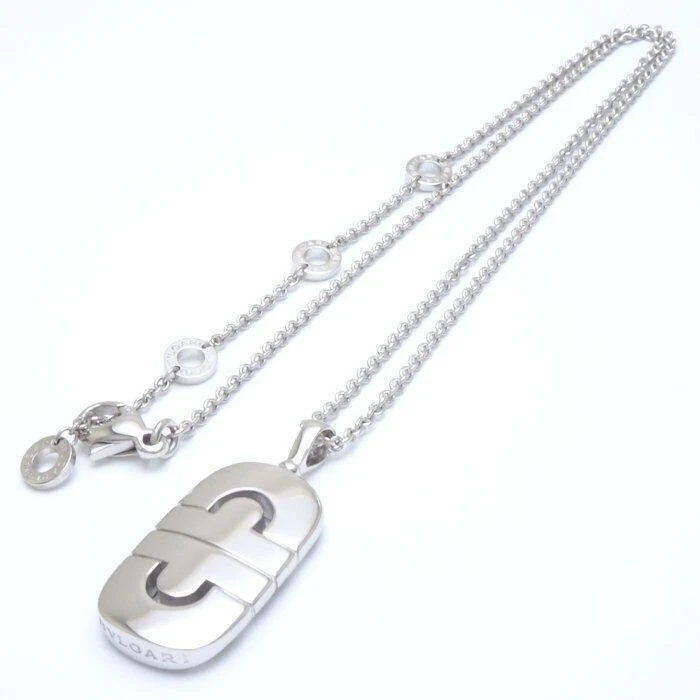 Bvlgari Parentesi 18K White Gold Necklace 38 45cm 14.96 17.71in