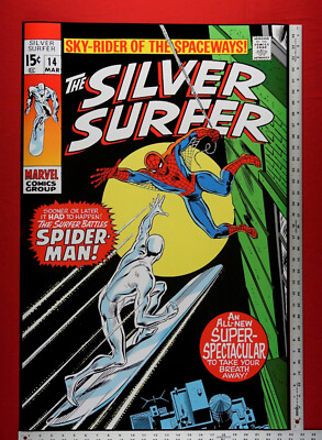 MARVELシルバーサーファー95年USAポスター Marvel The Silver Surfer Battles Spider-Man Marvel Comic Cover