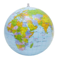 Inflatable World Earth Globe Atlas Map Geography Beach Ball Toy Party
