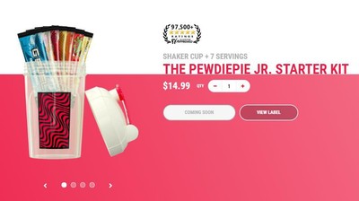 G Fuel Pewdiepie Jr Starter Kit Shaker Cup 7 Servings Sold Out