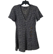 Nasty Gal Collection Women’s White/Blue/Black Cheetah Dress Size 4