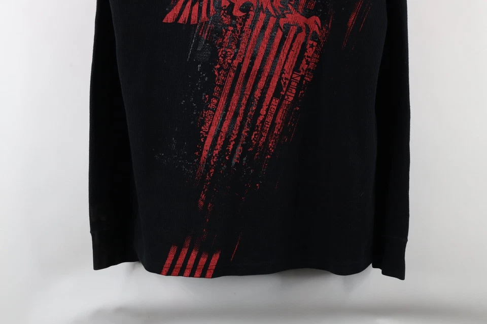 Vintage Tapout MPS Mens Large Eagle UFC MMA Thermal Waffle Knit T-Shirt Black - Image 3 of 4