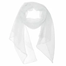 Wrapables Solid Color 100% Silk Long Scarf, White