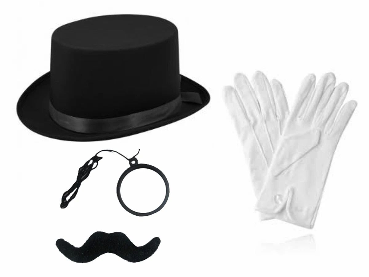 CHILDS 1920s VICTORIAN GENTLEMAN TOP HAT MONOCLE EYE GLASS GLOVES TASH |  eBay