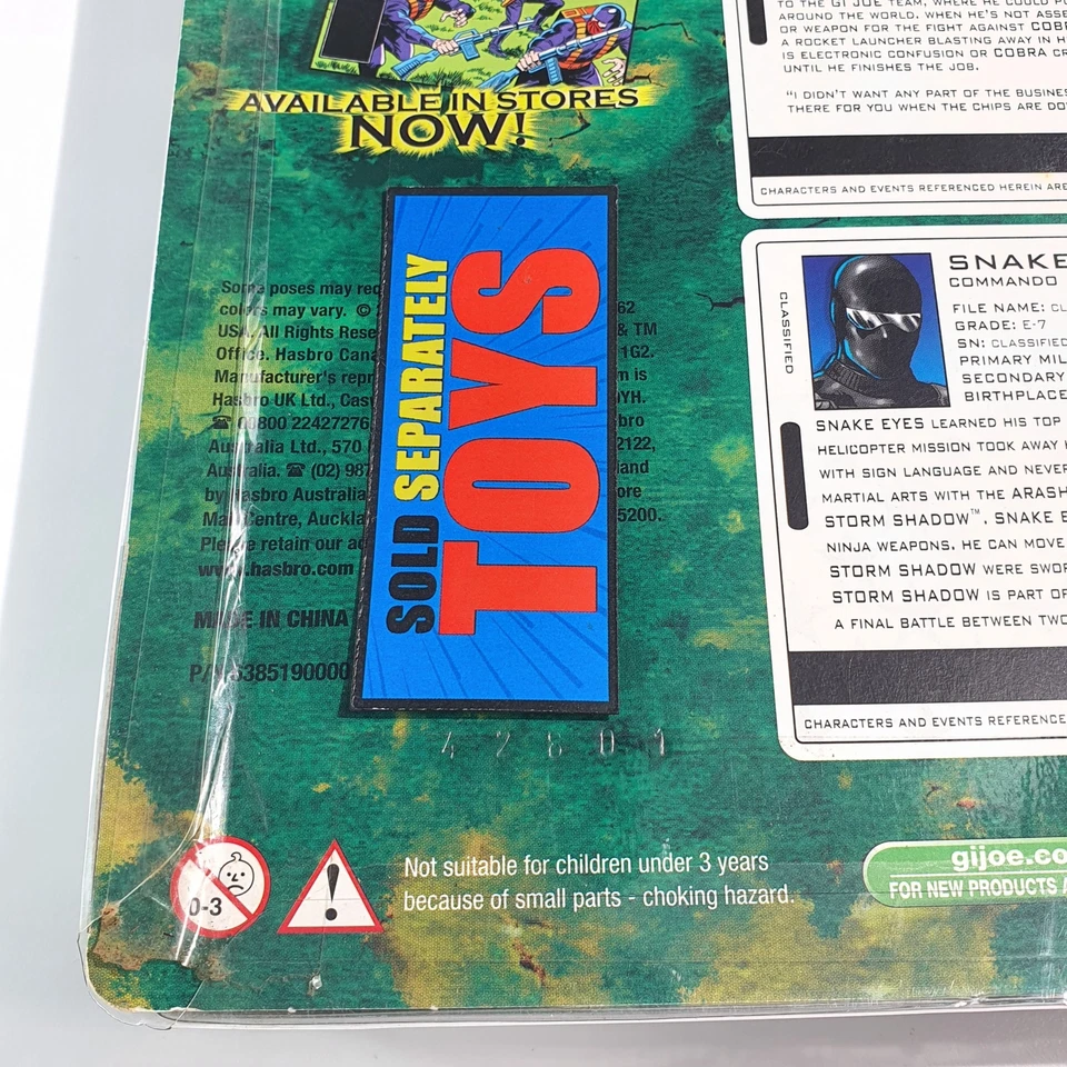 Paquete de cómics GI Joe Valor Vs Venom Zap v3 Grunt v8 y Snake Eyes v20 2005 sin usar, en caja Foto 4 de 4