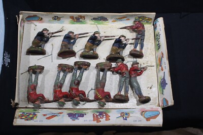 1920-30s ViINTAGE RARE SOILDER SET WITH ORIGNAL  BOX  70mm Durso?