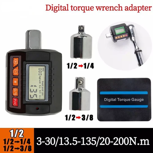 1/2 Zoll 1/4 Zoll 3/8 Zoll verstellbarer digitaler Drehmomentmesser Drehmomentschlüssel Adapter - Bild 2 von 22