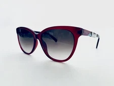 New Furla Red Clear Cats Eye Lucite Sunglasses Purple Temple SFU137 54 16 135
