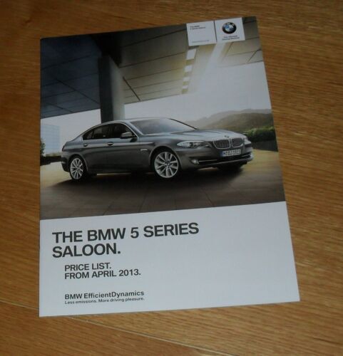 BMW 5 Series Price List Brochure 2013 520i 528i 535i 520d 525d 530d 535d M Sport - Afbeelding 1 van 1