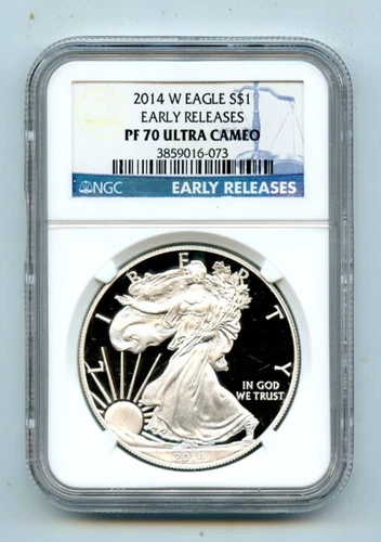 2014-W PF 70 ULTRA CAMEO EARLY RELEASES NGC SILVER EAGLE .999 1 OZ. COIN!!