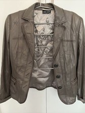 Gerry Weber Soft Brown Leather Jacket Size 8