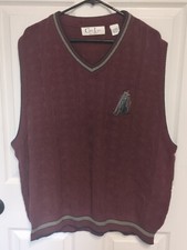 Cypress Links Dad Sweater Vest Mens XL Burgundy Golf V Neck Embroidered Logo USA
