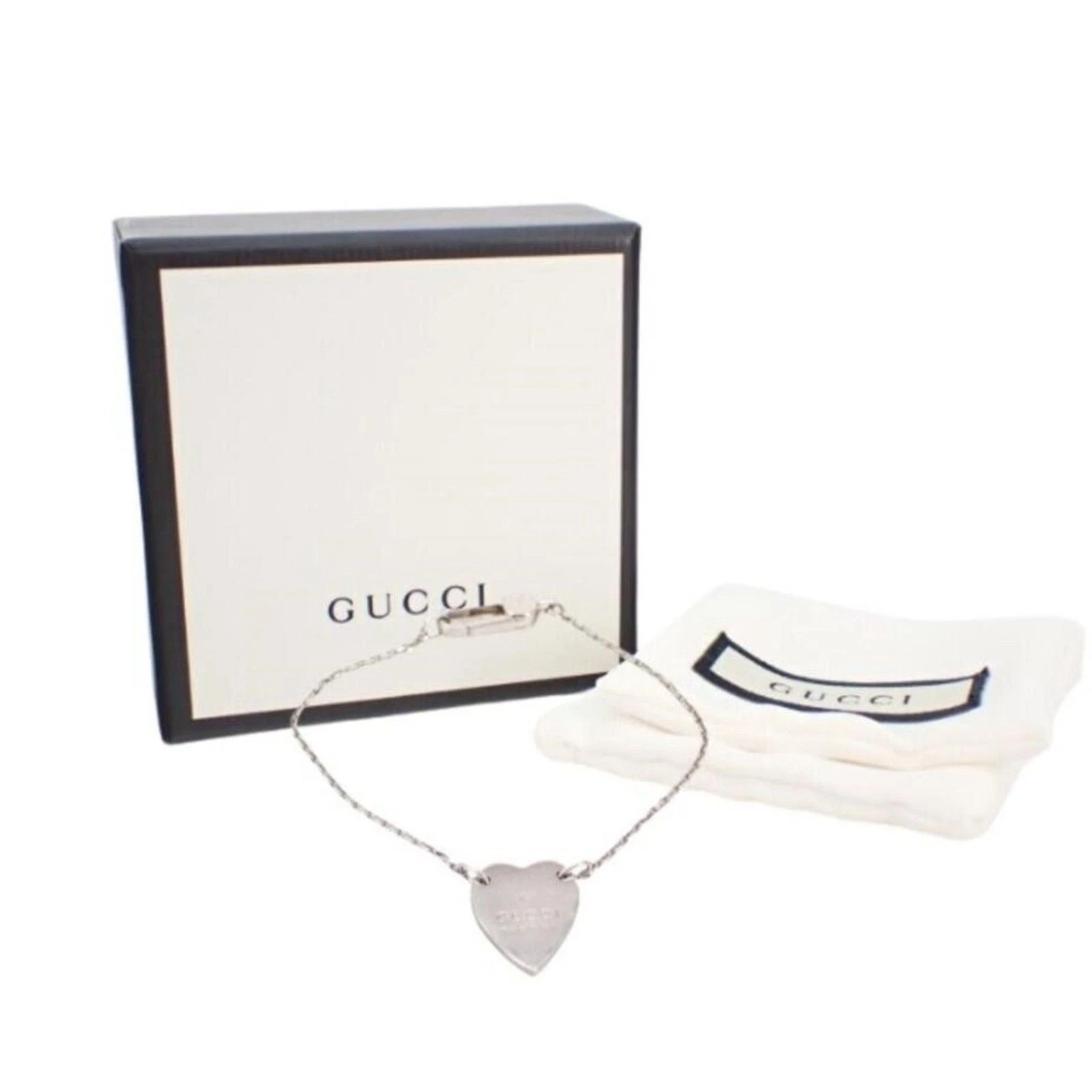 Bracciale Gucci Cuore Argento con Scatola e Sacchetto Gioielli