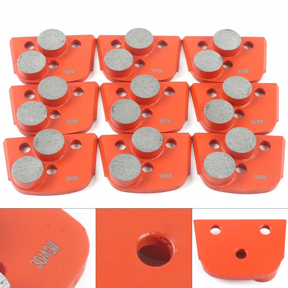 9PC For Grinder Grit 30/40 Trapezoid Diamond Concrete Grinding Disc