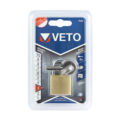 TIMCO Brass Padlock - 30mm | Pack of 1