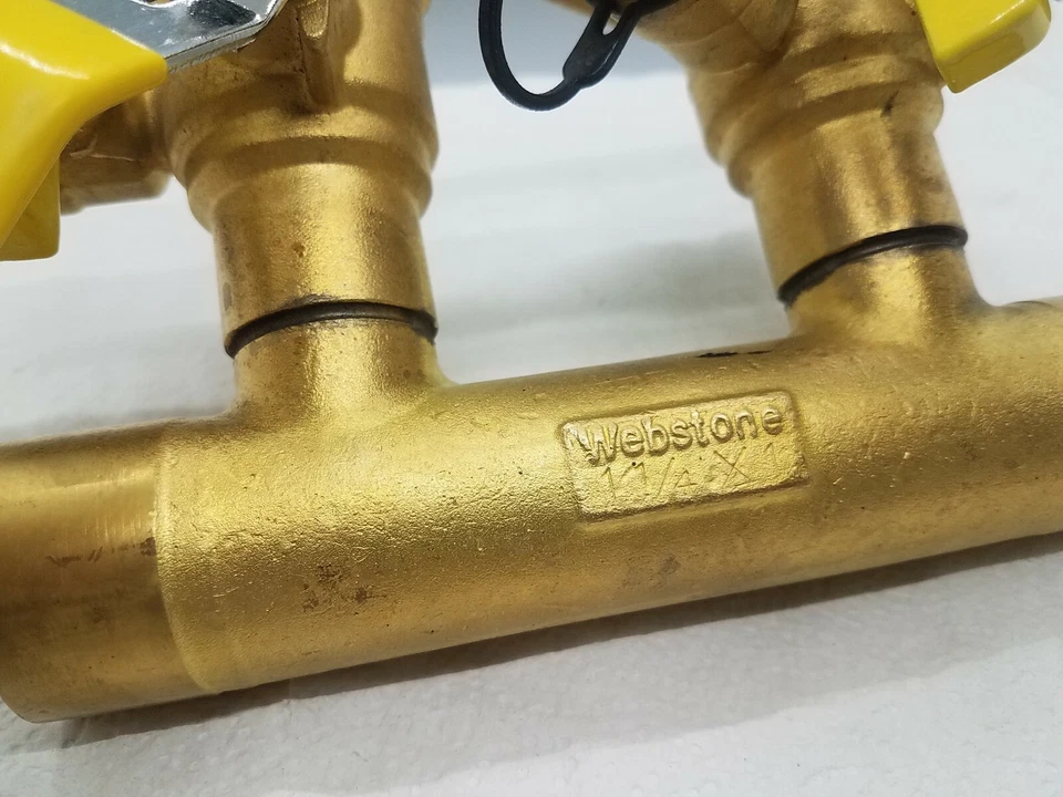 Colector Webstone Hydro-Core 1-1/4 x 1 pulgada Válvula de bola de latón para sudor Foto 4 de 4