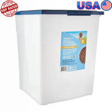 50 lb Pet Food Storage Container W/ Locking Lid Freshness Seals Wheeled New
