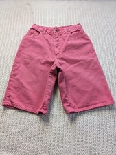 VTG ENUF Internationale Pink Denim Jean Bermuda Shorts Women's 7/8 Waist 26"