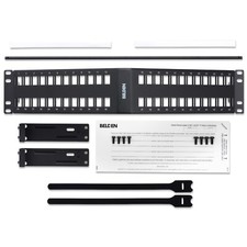 Belden AX104601 48 Port 2U KeyConnect Angled Patch Panel Black