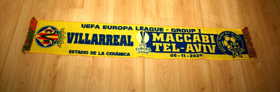 Echarpe scarf bufanda sciarpa Villareal v Maccabi Tel Aviv Europa League 2020 - Photo 1/1