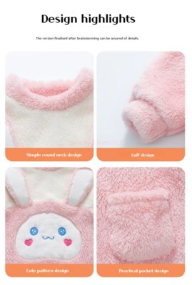 One-piece Pajamas With Thick Coral Velvet Cinnamoroll Homewear