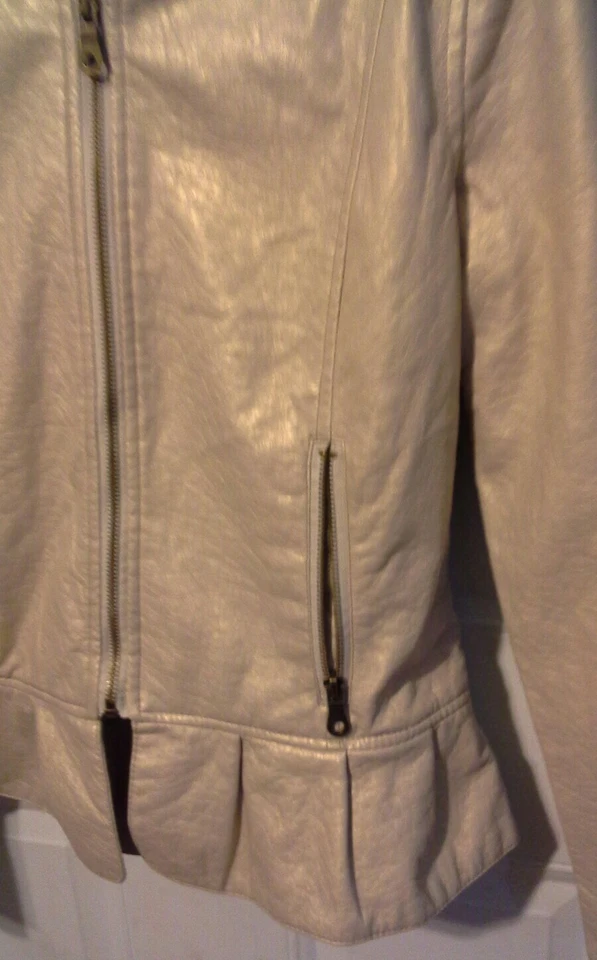 Brave Soul Chaqueta Imitación Cuero Cintura Fruncida 2 Bolsillos Cierre Cremallera Completa Foto 3 de 4