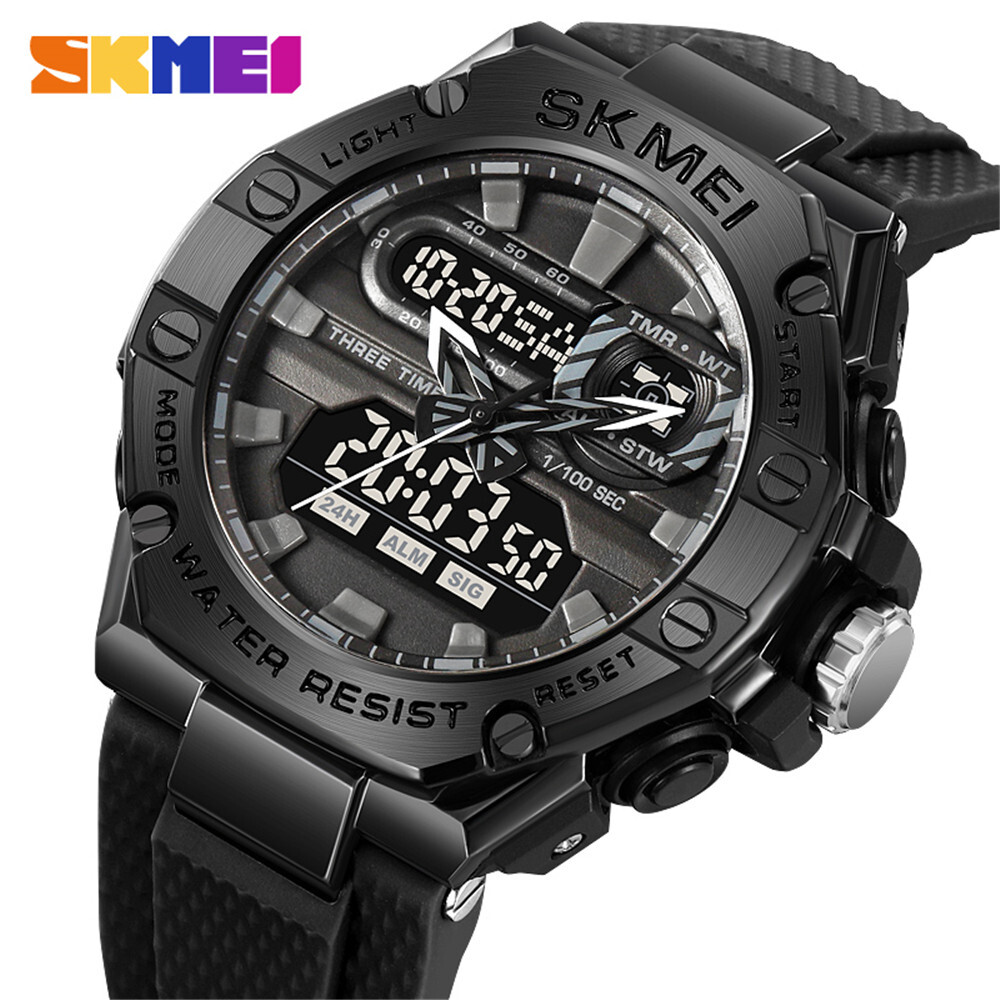 SKMEI Watch Men Military Digital Chronograph Steel Case Watch Males Quartz  Watch
