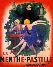 POSTER LA MENTHE PASTILLE REFRESHING DRINK CAPPIELLO VINTAGE REPRO FREE S/H