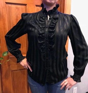 80s ruffle blouse