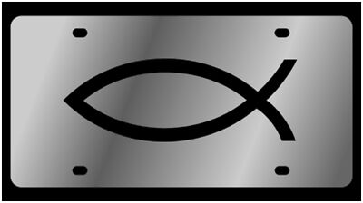 Christian Fish Stainless Steel License Plate (Chrome)