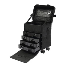 Makeup Train Case Professional Rolling Cosmetic Case with Drawers Travel Trolley