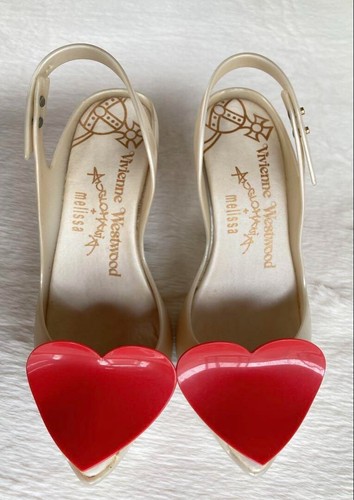 USED Vivienne Westwood Anglomania Melissa Heart Rubber Pumps White US4.5 22.5cm