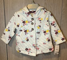 Carter s Ivory Floral Quilted Hoodie Jacket 6 month Girl New With Tag