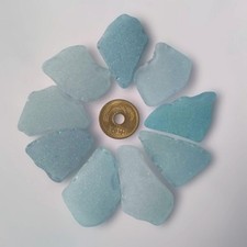 Blue Sea Glass from Japan Surf-Tumbled Beach Glass Medium Craft Art Supply