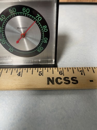 Springfield Temperature Humidity Gauge Desk Wall Weather Gauge WORKS USA MCM - Bild 8 von 8