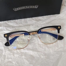 Chrome Style Hearts Bonennoisseur Glasses Black Golden Frame -Women Men Eyewear