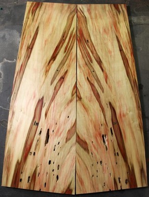 Curly red flame box elder maple drop top .34'' thk bass guitar tonewood 2759