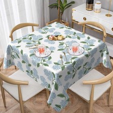 Floral Square Tablecloth 54x54 Inch - Hydrangea Design for Spring/Summer, Indoor