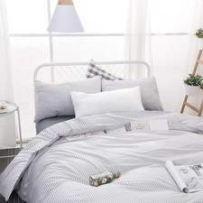 Striped Comforter Set 100 Cotton Fabric Ticking 3 PCSs Bedding Set King Size