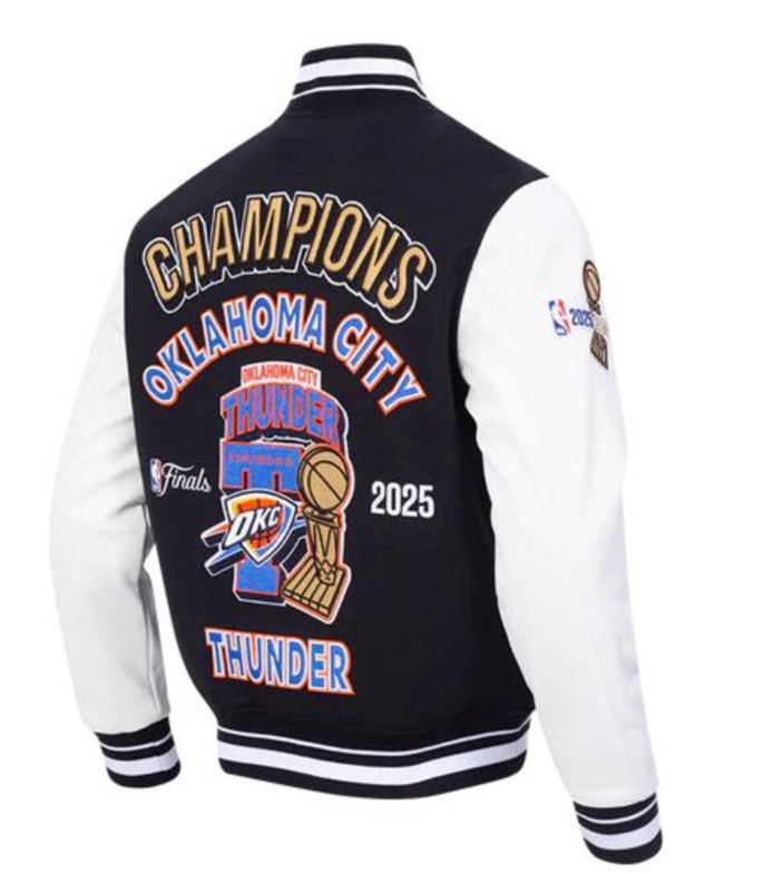 Champion USA ロゴ ネイビー L NBA オリンピック ジャージ Men's NBA Finals Oklahoma City Thunder 2025 Champions Rib Wool