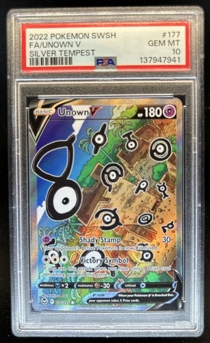 2022 Pokemon SWSH Silver Tempest Unown V #177/195 PSA 10 GEM MINT