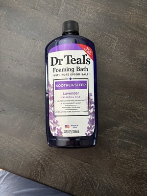 Dr Teal's Foaming Bath with Pure Epsom Salt, Soothe & Sleep with Lavender, 34 fl