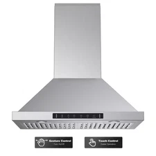 30 In. 900CFM Ducted Wall Mount with LED Light Range Hood in Stainless Steel
