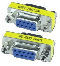 Lot50DB9pin Female-F Serial RS232 Mini Gender Changer/Coupler Cable/Cord Adapter